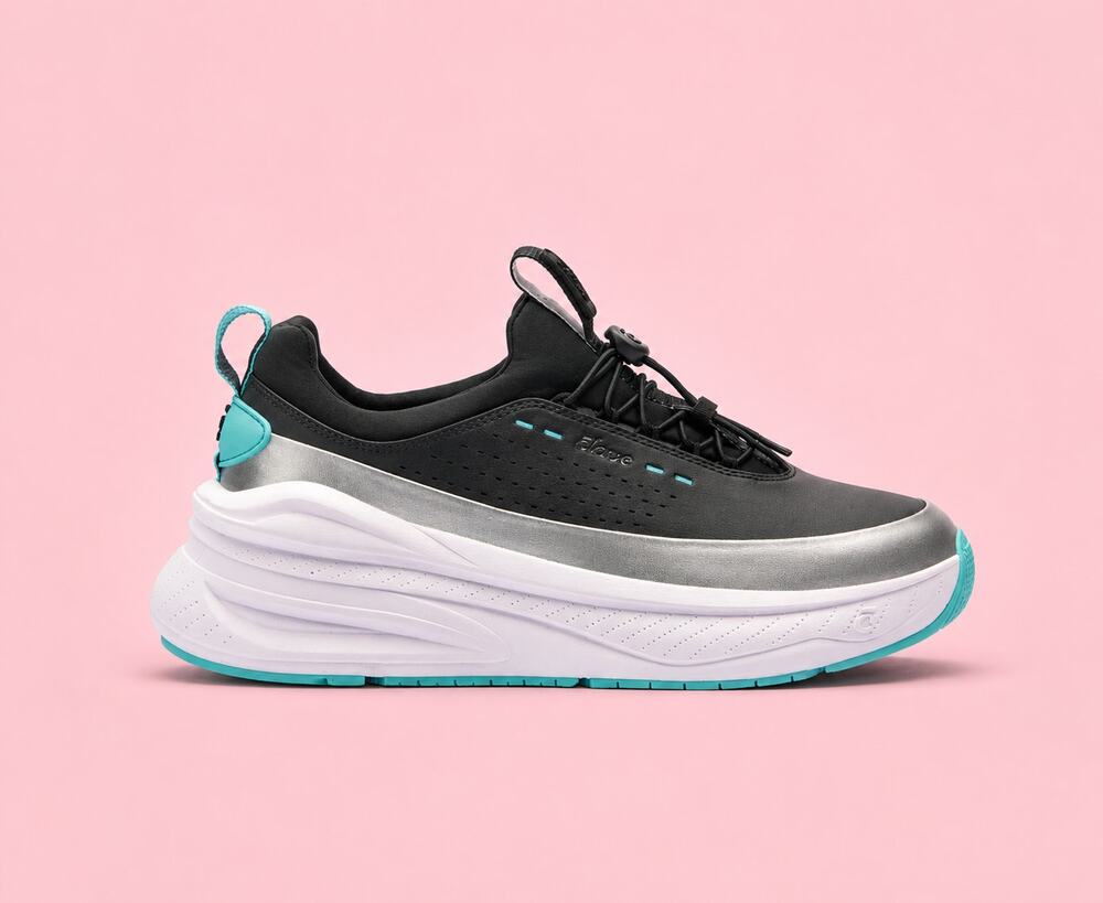 Clove Unisex Forte 2 Nursing Sneakers Size W 13 M 11.5 Black Platinum Aqua